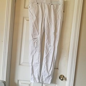 White Distressed Jeggings